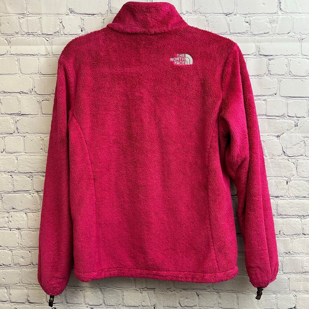 The North Face Girls Osito Fuchsia Pink Fuzzy Jacket Size XL Full Zip Soft - Picture 3 of 5